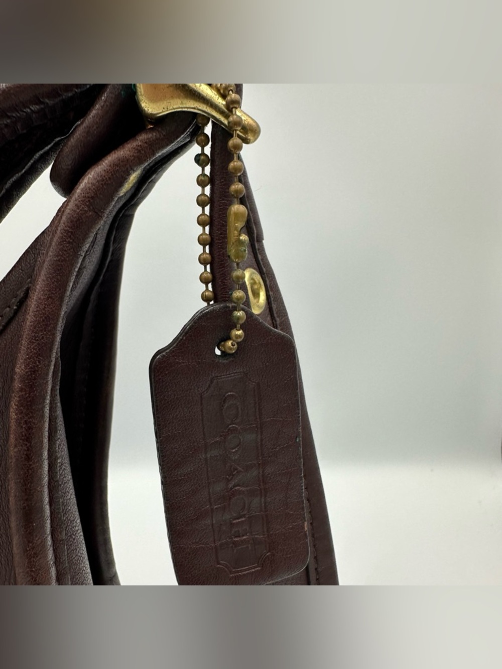 Vintage Coach 9950 Janice Legacy Brown Leather Shoulder Bag Classic Zip Purse - Picture 4 of 16